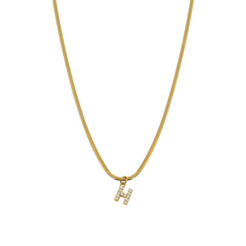 Gold-Plated “H Initial Pendant Necklace
