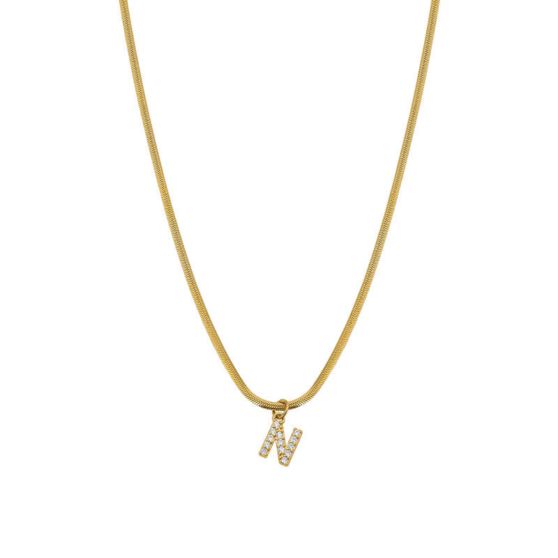 Gold-Plated “N” Initial Pendant Necklace