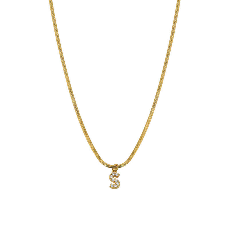 Gold-Plated “S” Initial Pendant Necklace