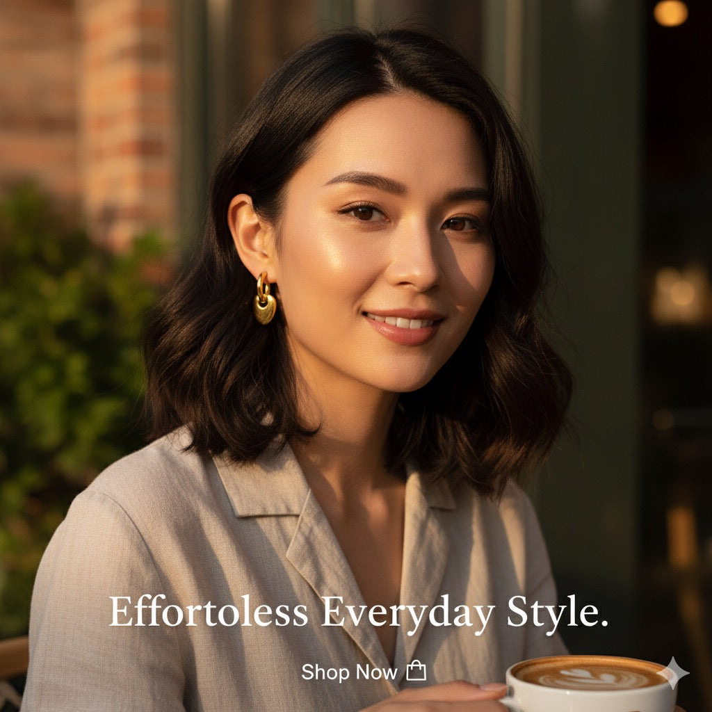 Heart Drop Hoop Earrings