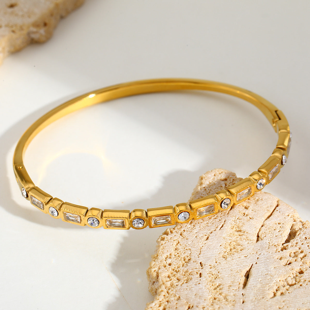 Baguette & Round Stone Bracelet