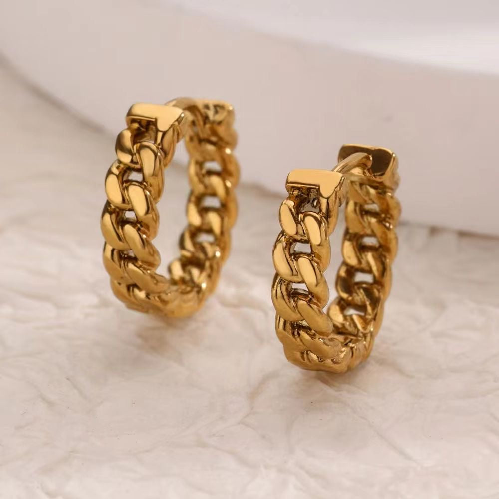 gold-plated mini hoops
