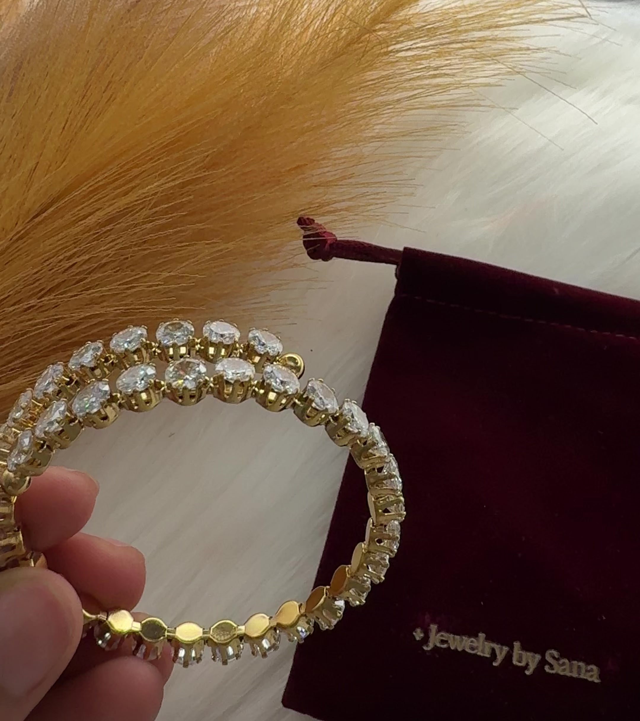 Adjustable Double Row Crystal Bangle ✨